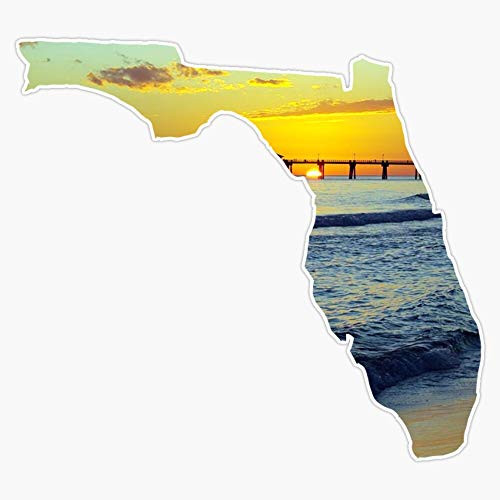EMC Graphics Sunset Florida Vinyl Waterproof Sticker Decal Car Laptop Wall Window Bumper Sticker 5 inch