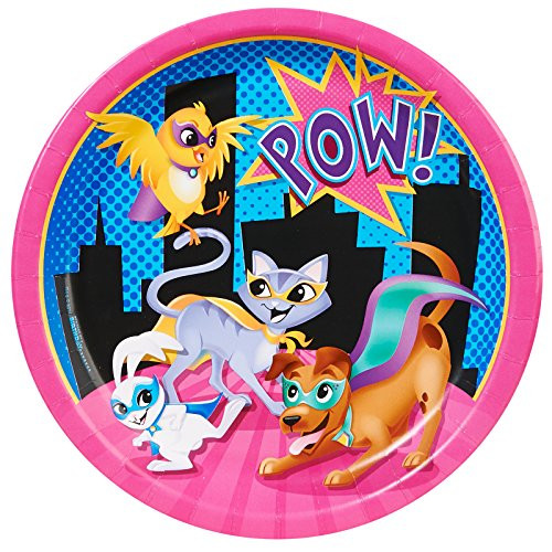 BirthdayExpress Superhero Pets Party Supplies - Dinner Plates (8)