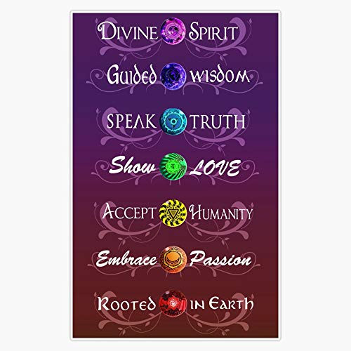 EMC Graphics Worded Chakras Vinyl Waterproof Sticker Decal Car Laptop Wall Window Bumper Sticker 5 inch