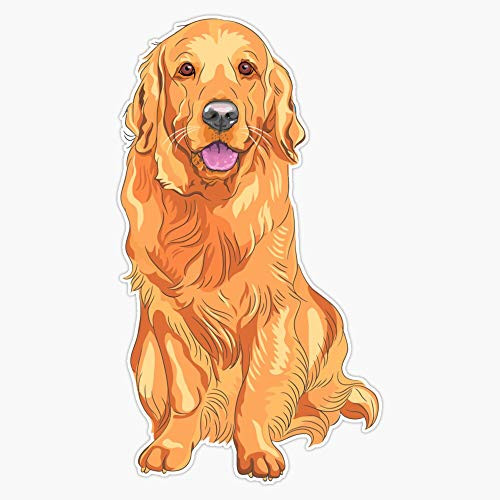 EMC Graphics Golden Retriever Vinyl Waterproof Sticker Decal Car Laptop Wall Window Bumper Sticker 5 inch