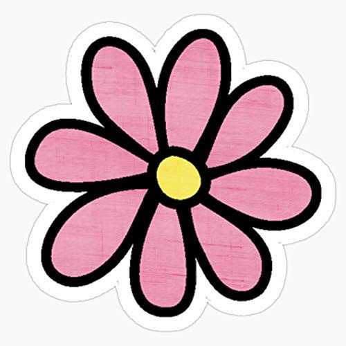 EMC Graphics Pink Daisy Vinyl Waterproof Sticker Decal Car Laptop Wall Window Bumper Sticker 5 inch