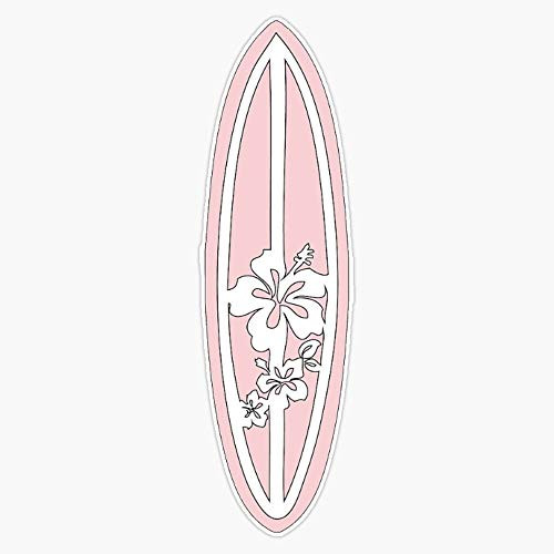 EMC Graphics Pink Surfboard Vinyl Waterproof Sticker Decal Car Laptop Wall Window Bumper Sticker 5 inch