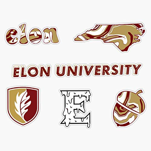 EMC Graphics Elon University Sticker Sheet Vinyl Waterproof Sticker Decal Car Laptop Wall Window Bumper Sticker 5 inch
