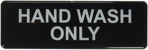 Thunder Group PLIS9333BK  inchHand Wash Only inch Information Sign with Symbols 9 by 3-Inch