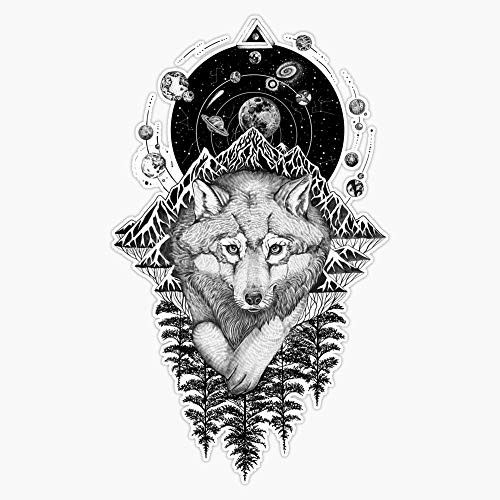 Space Wolf Sticker Vinyl Waterproof Sticker Decal Car Laptop Wall Window Bumper Sticker 5 inch