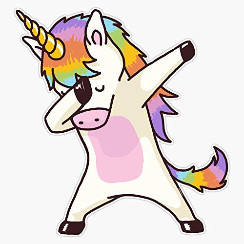 Dabbing Unicorn Hip Hop Dap Pose Sticker Vinyl Waterproof Sticker Decal Car Laptop Wall Window Bumper Sticker 5 inch