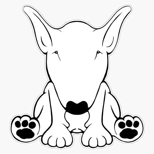 English Bull Terrier Forward Sit 2 Vinyl Waterproof Sticker Decal Car Laptop Wall Window Bumper Sticker 5 inch