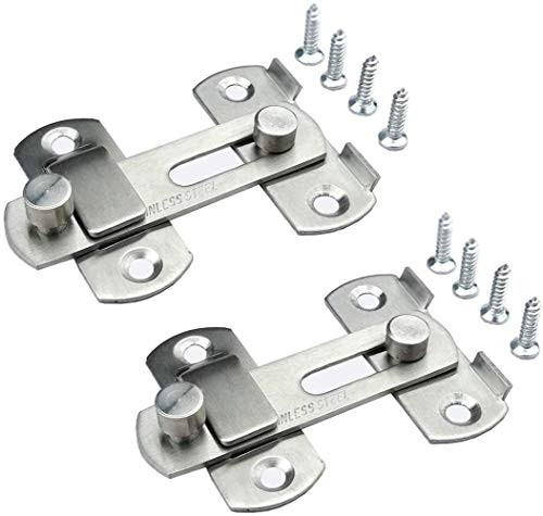 2PCS Stainless Steel Flip Latch Safety Door Lock Door Latch Gate Latches Bar Latch Courtyard Door Latch