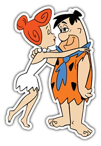 Fred Wilma Flintstone Cartoon - 5 Inch Sticker Graphic - Auto Wall Laptop Cell phone Bumper Window Decal Sticker