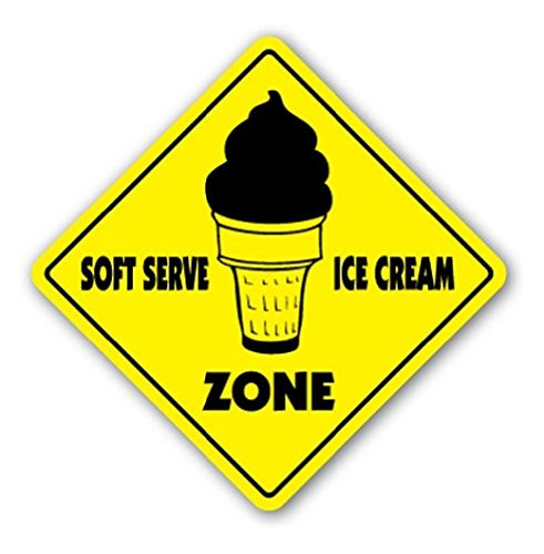 SOFT SERVE ICE CREAM ZONE Sign Xing Gift Novelty Dessert Custard Parlour - Sticker Graphic - Auto Wall Laptop Cell Sticker