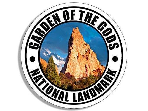 JR Studio 4x4 inch Round Garden of The Gods National Landmark Sticker - co Colorado rv Vinyl Decal Sticker Car Waterproof Car Decal Bumper Sticker