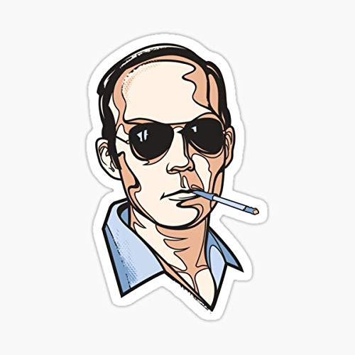 Hunter S. Thompson Sticker - Sticker Graphic - Auto Wall Laptop Cell Truck Sticker for Windows Cars Trucks