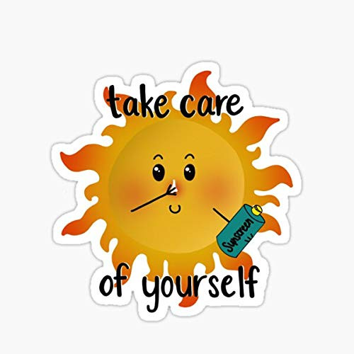 Self Care Sun Sticker - Sticker Graphic - Auto Wall Laptop Cell Truck Sticker for Windows Cars Trucks