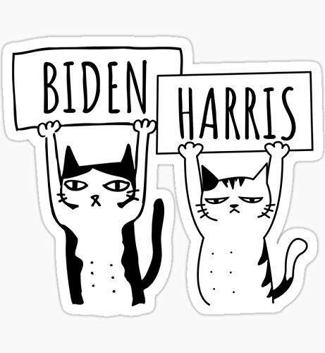 Protest Cats Say Vote for Biden Harris 2020 - Sticker Graphic - Auto Wall Laptop Cell Truck Sticker for Windows Cars Trucks