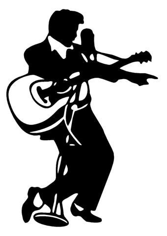 Elvis Singing Decal Sticker - Peel and Stick Sticker Graphic - - Auto Wall Laptop Cell Truck Sticker for Windows Cars Trucks