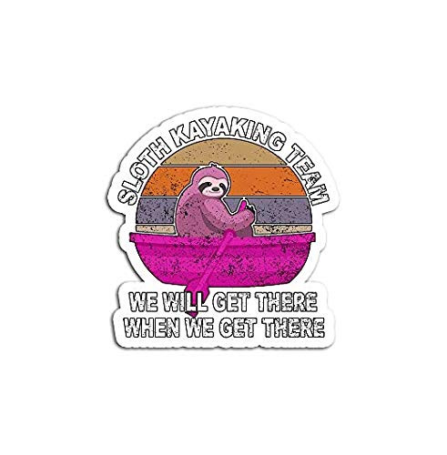 Mens Sloth Kayaking Team Lover Kayak Premium - Sticker Graphic - Auto Wall Laptop Cell Truck Sticker for Windows Cars Trucks