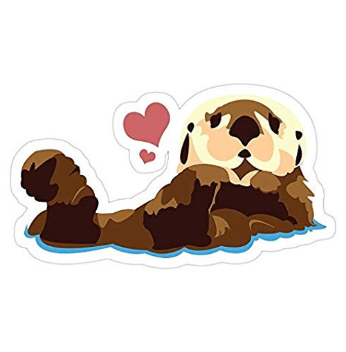 Sea Otter with Hearts Decal Sticker - Sticker Graphic - Auto Wall Laptop Cell Truck Sticker for Windows Cars Trucks Sea Otter with Hearts Decal Sticker - Sticker Graphic - Auto Wall Laptop Cell Truck Sticker for Windows Cars Trucks