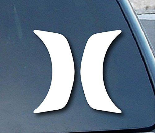 Hurley H Logo - Vinyl 5 inch tall  Color WHITE  decal laptop tablet skateboard car windows stickers