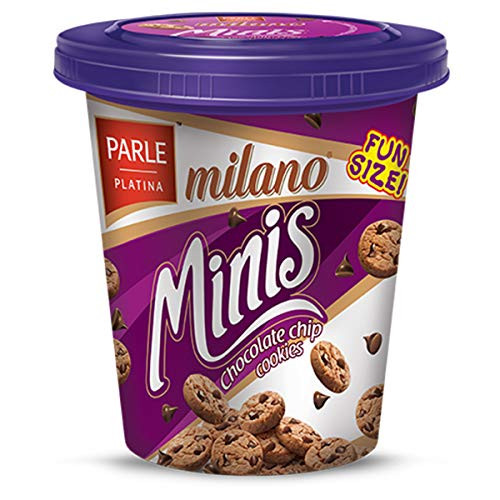 Parle Milano Mini Chocolate Chip Cookies Mini Cookies Fun Size Container  24 Snack Size Cookies