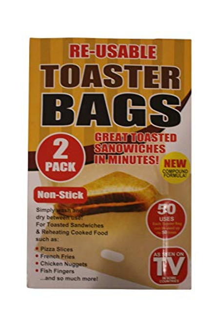 Reusable Non-Stick Toaster Bags For Snack Grilled Cheese Chicken Nugget - 2 Pack