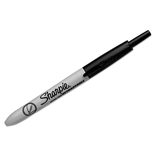 Sharpie 1735790 Retractable Ultra Fine Point Permanent Markers Black Marker Pack of 1 Marker