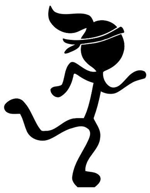 Girl Running Stick Figure - Sticker Graphic - Auto Wall Laptop Cell Truck Sticker for Windows Cars Trucks Girl Running Stick Figure - Sticker Graphic - Auto Wall Laptop Cell Truck Sticker for Windows Cars Trucks