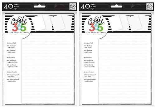 2-PACK - me & my BIG ideas Create 365 The Happy Planner Note and Graph Paper, 7x9-Inch