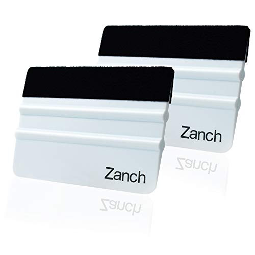 Zanch White Felt Squeegee Tool Vinyl Squeegee Graphic Decal Wrapping Car Film Wrap Scrape Wallpaper Installing Window Tint Craft Scraper with Black Fabric Felt Edge 