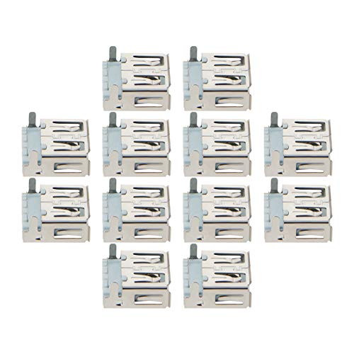 Fielect PCB USB Connector USB-AF Female Jack 4 Pin 90 Degree Sinking Plate Curled Edge 10Pcs