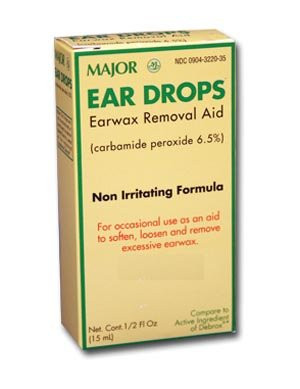 Major Pharmaceuticals 255984 Otic Ear Drop Compare to Debrox 15 mL Volume Boxed