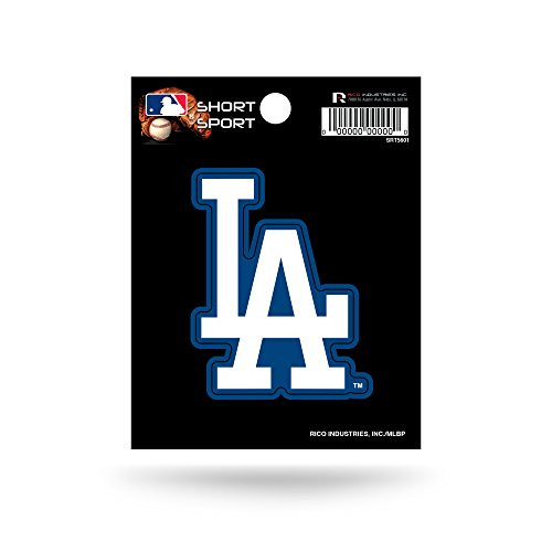 Rico Industries SRT5601 MLB Los Angeles Dodgers Short Sport DecalWhite3.5 inch x 4.5 inch