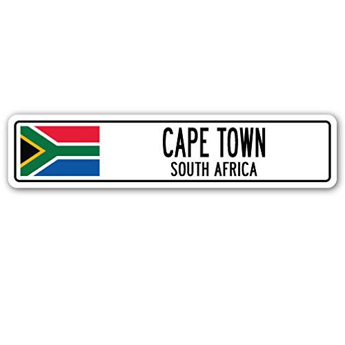 Cortan360 CAPE TOWN SOUTH AFRICA Street Sign Decal South African flag city country road gift 8 inch Sticker Decal