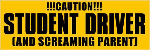 LPF USA Magnet Caution Student Driver and Screaming Parent Bumper Magnetic Sticker  Funny Driving Safety Decal