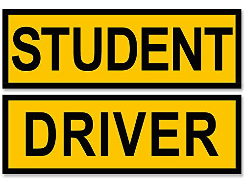 MAGNET Set of 3x9 inch MAGNETS STUDENT and DRIVER - magnetic safety teen safe driving Magnetic vinyl bumper sticker sticks to any metal fridge car signs