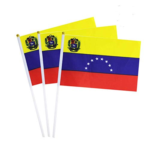 Venezuela Flag Venezuelans Small Stick Mini Hand Held Flags Decorations 1 Dozen  12 pack
