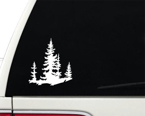 AK Wall Art Spruce Trees Adventure Explore Nature - Vinyl Decal - Car Phone Helmet - Select Size
