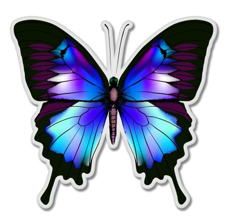 AK Wall Art Blue Morpho Butterfly Vinyl Sticker - Car Phone Helmet - Select Size