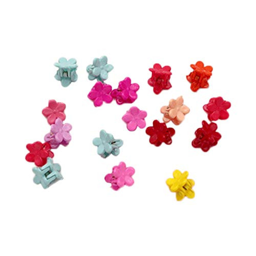 YOUAI Hair Clip Child Girls Cute Flower Bunny Fruit Shaped Mini Side Hair Claws Grab Plastic Sweet Candy Color Cute Hairpin Clips Barrettes with Teeth 10 Styles-Small Flowers