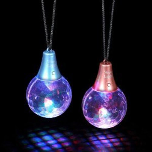 Flashing Panda LED Flashing Multi-Color Disco Prism Ball Pendant Necklace