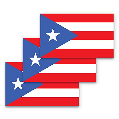 3x5 Puerto Rico Sticker Puerto Rico Flag Sticker 3-Pack Made with Durable Waterproof Materials Puerto Rico Bumper Sticker Puerto Rico Sticker Puerto Rican Flag Bumper Sticker
