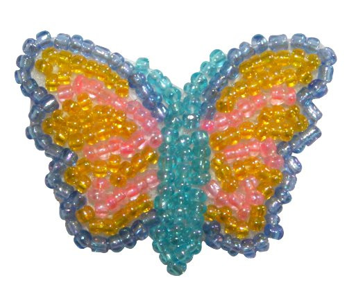 ID 8892 Butterfly Spread Wing Patch Garden Insect Bug Beaded Iron On Applique