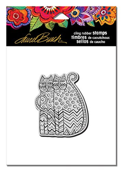 STAMPENDOUS LBCV004 Laurel Burch Rubber Stamp, Zigzag Cats