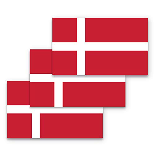 3x5 Denmark Flag Sticker 3-Pack Made with Durable Waterproof Materials Flag of Denmark Bumper Sticker Denmark Bumper Sticker Danish Flag Bumper Sticker Danish Flag Sticker Denmark Flag Sticker Flag of Denmark Sticker Danish Flag Decal Denmark Flag De