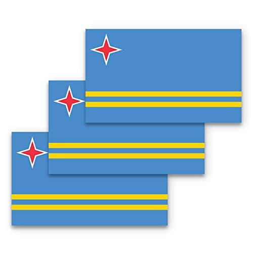 3x5 Aruba Flag Sticker 3-Pack Made with Durable Waterproof Materials Aruban Flag Bumper Sticker Flag of Aruba Sticker Aruba Sticker Aruban Flag Decal Aruba Decal