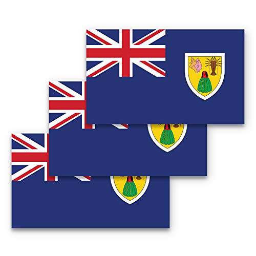 3x5 Turks and Caicos Islands Flag 3-Pack Bumper Sticker Made with Durable Waterproof Materials Flag of The Turks and Caicos Bumper Sticker  Turks and Caicos Islands Bumper Sticker