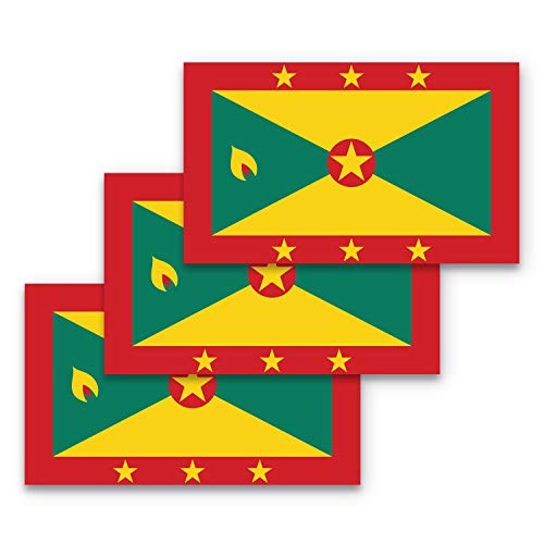 3x5 Grenada Flag Sticker 3-Pack Made with Durable Waterproof Materials Grenadian Flag Bumper Sticker Flag of Grenada Bumper Sticker Grenada Sticker Grenadian Sticker Grenada Flag Decal Grenadian Flag Decal