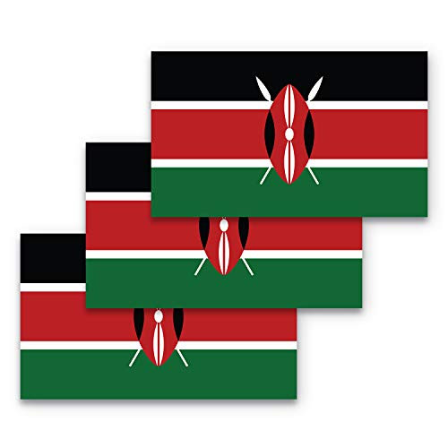 3x5 Kenya Flag Sticker 3-Pack Made with Durable Waterproof Materials Kenyan Flag Bumper Sticker Kenya Bumper Sticker Flag of Kenya Bumper Sticker Kenyan Bumper Sticker
