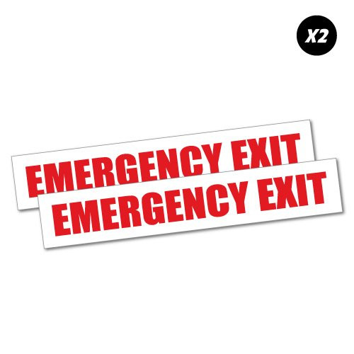 2x Emergency Exit Sticker Decal Safety Sign Car Vinyl