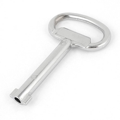 Water  and  Wood Metal Electrical Cabinet Meter Box Safety Key Silver Tone