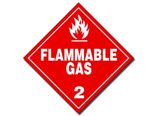 American Vinyl Red Flammable Gas Sign Sticker  Business fire Safety Decal